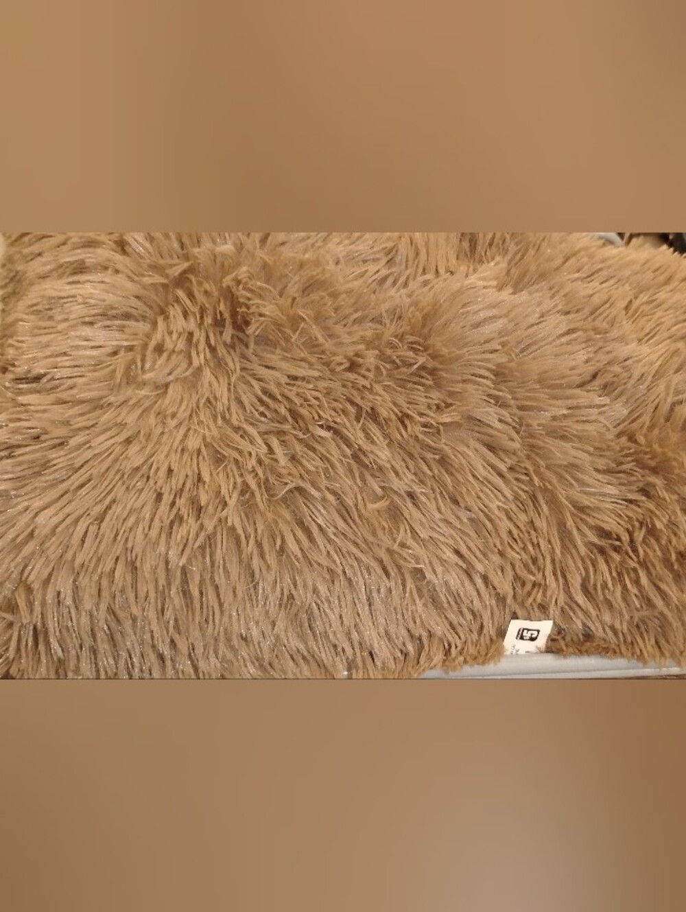 Plush Faux Fur Body Pillow - Camel